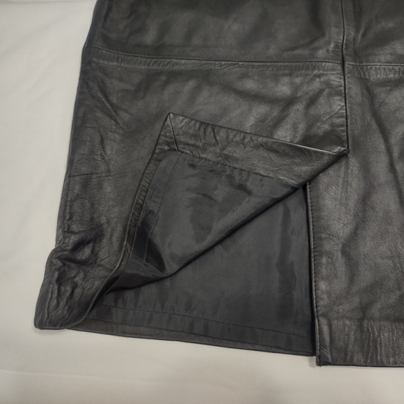 Mossimo Genuine 100% Leather Black Pencil Skirt Size 2 Back Zip Lined - Picture 9 of 9